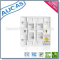 Cat5e cat6 rede rj45 4 port faceplate / china preço de fábrica uk us faceplate / systimax única placa de parede dupla porta